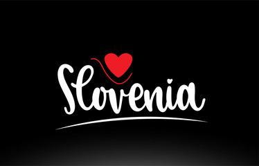 Slovenia country text typography logo icon design on black background