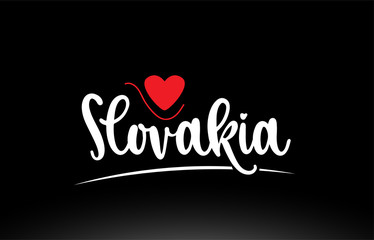Slovakia country text typography logo icon design on black background