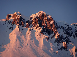 Wilder Kaiser im winterlichen Abendrot - alpenglow in Tyrol