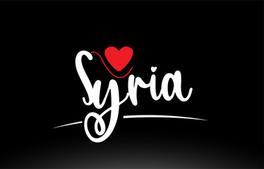 Syria country text typography logo icon design on black background