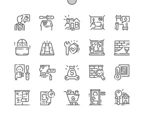 General repair concepts Well-crafted Pixel Perfect Vector Thin Line Icons 30 2x Grid for Web Graphics and Apps. Simple Minimal Pictogram