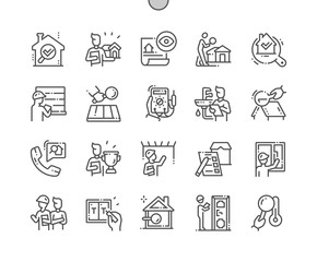 Home inspections Well-crafted Pixel Perfect Vector Thin Line Icons 30 2x Grid for Web Graphics and Apps. Simple Minimal Pictogram