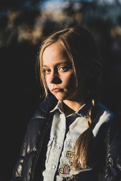 Blonde beautiful kid portrait
