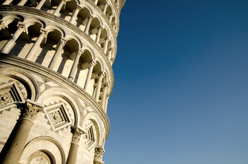 Leaning Pisa Tower in Tuscany, Italy.