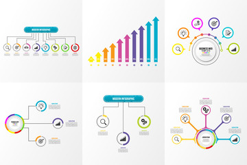 Set Of Infographics Elements Vector Design Template. Business Data Visualization Infographics Timeline with Marketing Icons most useful can be used for workflow, presentation, diagrams, reports