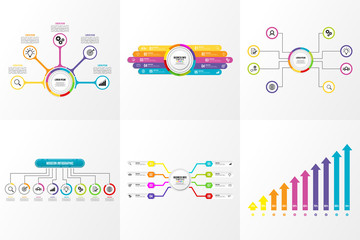 Set Of Infographics Elements Vector Design Template. Business Data Visualization Infographics Timeline with Marketing Icons most useful can be used for workflow, presentation, diagrams, reports