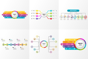 Set Of Infographics Elements Vector Design Template. Business Data Visualization Infographics Timeline with Marketing Icons most useful can be used for workflow, presentation, diagrams, reports