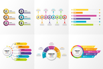 Set Of Infographics Elements Vector Design Template. Business Data Visualization Infographics Timeline with Marketing Icons most useful can be used for workflow, presentation, diagrams, reports