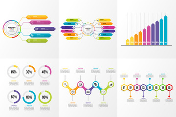 Set Of Infographics Elements Vector Design Template. Business Data Visualization Infographics Timeline with Marketing Icons most useful can be used for workflow, presentation, diagrams, reports
