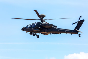 Fototapeta premium Fighting helicopter in military training Saber Strike in Latvia.