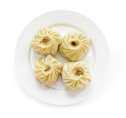 Dumplings, Manti - traditional meat dish of Central Asia, Turkey