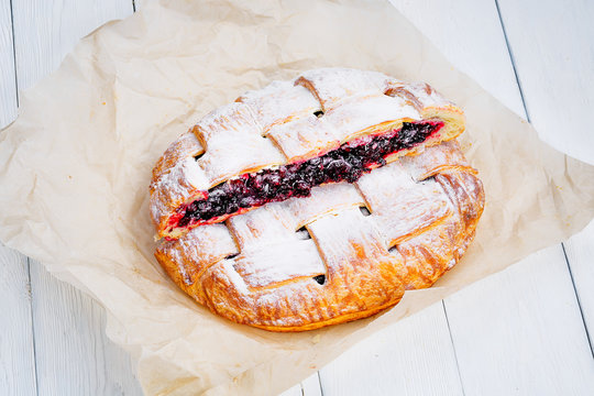Homemade cherry pie.