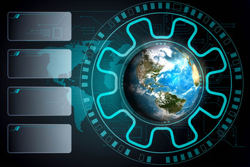 disruptive technologies that changed the world.disruption concept.Texture map courtesy of NASA.