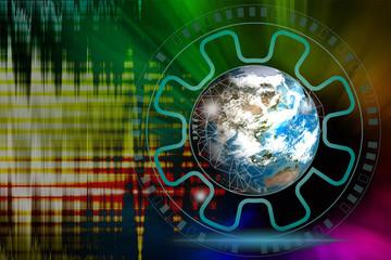 disruptive technologies that changed the world.disruption concept.Texture map courtesy of NASA.