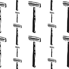 razor vector seamless pattern