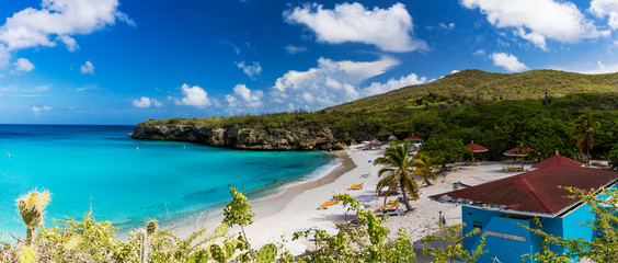 The pristine Grote Knip beach on the tropical Island of Curacao