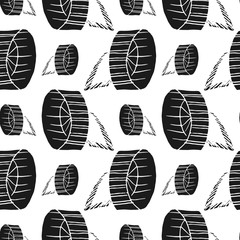 rodent wheel vector seamless pattern