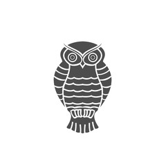 Naklejka premium Owl Facing Forward Vector Logo.