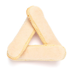 Traditional Italian Savoiardi ladyfingers Biscuits on White Background