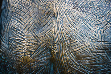 Background of colored copper metal with large scratches