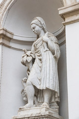 Fototapeta na wymiar Elements of the Neptune statue in the Albertina Palace Museum in Vienna. Austria.
