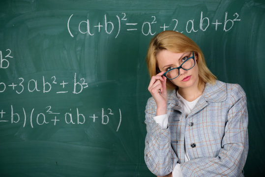 teacher on school lesson at blackboard. woman in classroom. School. Home schooling. serious woman. Back to school. Teachers day. Study and education. Modern school. Knowledge day. Failed again