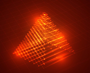 3d pyramid of luminous lines. abstract vector set