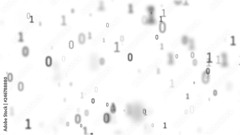 Fototapete 01 or binary numbers on the computer screen on monitor matrix background, Digital data code in hacker or safety security technology concept. Abstract illustration