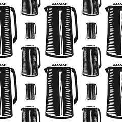 teapot vector seamless pattern