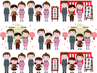 Young Parent and child in the graduation ceremony set