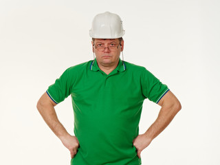 emotion man foreman on a white background