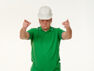 emotion man foreman on a white background