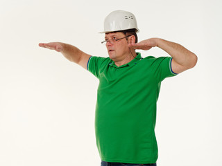 emotion man foreman on a white background