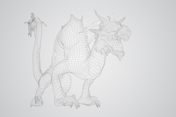 symbol of chinese new year. long flying dragon kite. vector 3d illustration