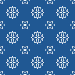 Decorative pattern for the background, tile and textiles..It is assembled from modular parts. Vector. Seamless.