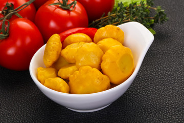 Tasty marinated patisson