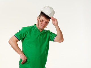 emotion man foreman on a white background