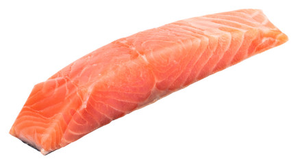 Fillet of trout isolated on white background