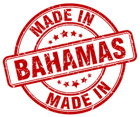 made in Bahamas red grunge round stamp