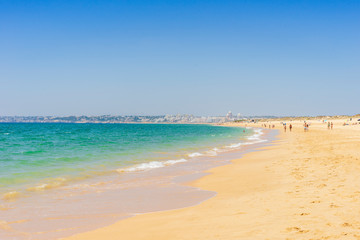 Wide, sandy beach next to Armacao de Pera, Portugal