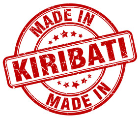 made in Kiribati red grunge round stamp