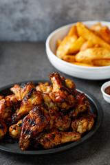 Barbecue chicken wings with sauce