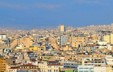 Obraz premium Athens, Greece, Europe. Panoramic view of Athens city from the Acropolis hill 