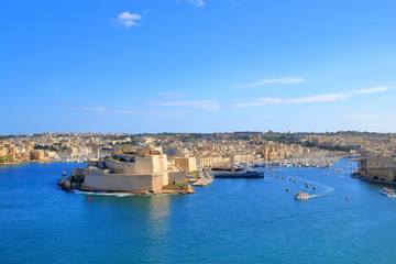 harbor of the island of Malta from the height of the city of Valletta.