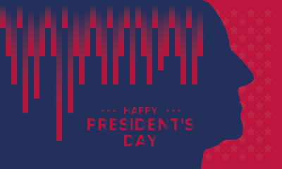 Fototapeta premium Happy Presidents day in United States. Washington's Birthday. Federal holiday in America. Celebrated in February. Poster, banner and background