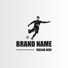 Fototapeta na wymiar Football Player Silhouette Illustration Vector Logo