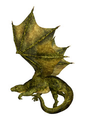 Fototapeta premium 3D Rendering Fairy Tale Dragon on White