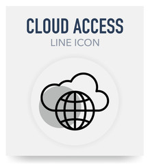 CLOUD ACCESS LINE ICON