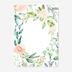 Floral frame watercolor multi-purpose background