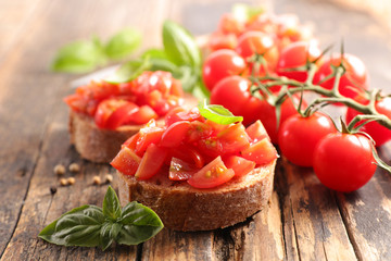 bruschetta with tomato and basil